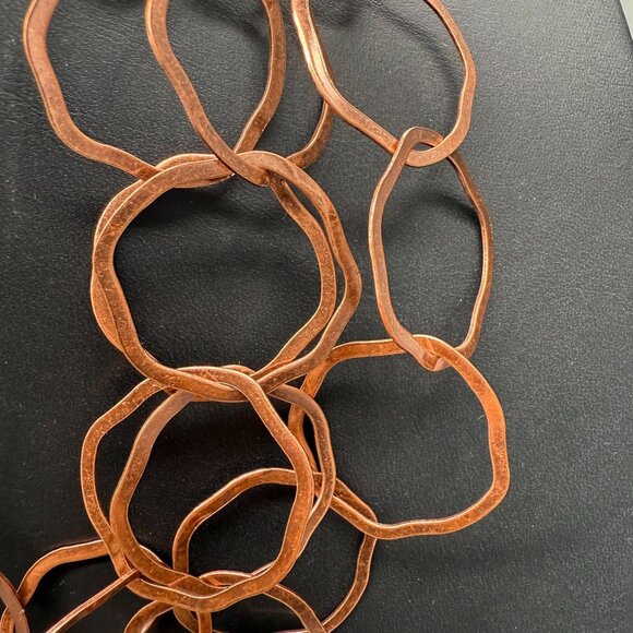 Premier Designs Copper Tone Circle Geometric Layered Statement Neckline - Picture 3 of 6